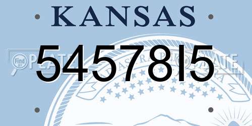 54578I5 Kansas License Plate
