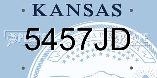 5457JD Kansas License Plate