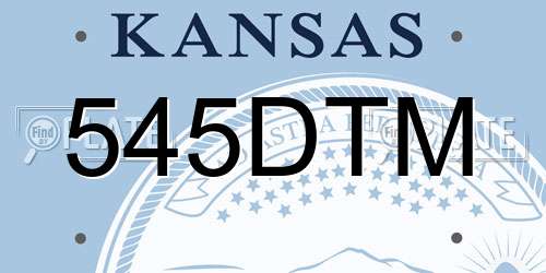 545DTM Kansas License Plate