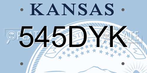 545DYK Kansas License Plate