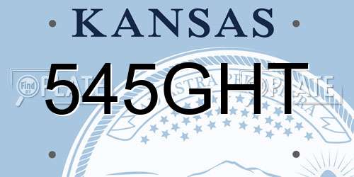 545GHT Kansas License Plate