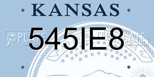 545IE8 Kansas License Plate
