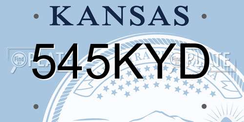 545KYD Kansas License Plate