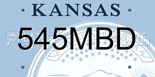 545MBD Kansas License Plate