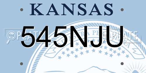 545NJU Kansas License Plate