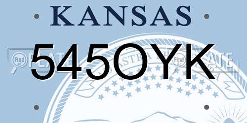 545OYK Kansas License Plate