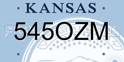 545OZM Kansas License Plate