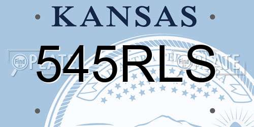 545RLS Kansas License Plate
