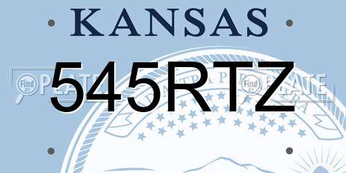 545RTZ Kansas License Plate