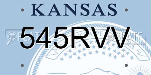 545RVV Kansas License Plate