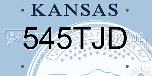 545TJD Kansas License Plate
