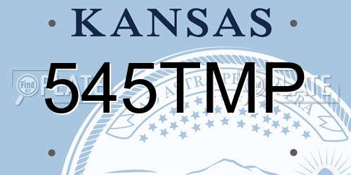 545TMP Kansas License Plate