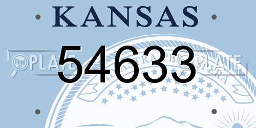 54633 Kansas License Plate