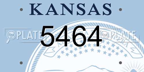 5464 Kansas License Plate