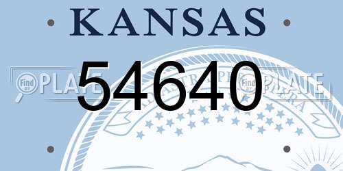 54640 Kansas License Plate