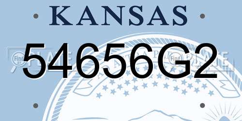 54656G2 Kansas License Plate