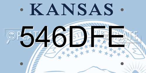 546DFE Kansas License Plate