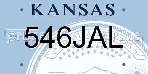 546JAL Kansas License Plate