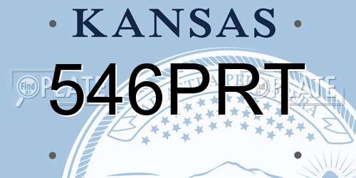546PRT Kansas License Plate
