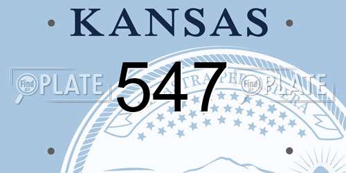547 Kansas License Plate