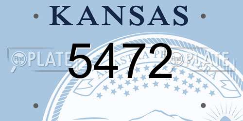 5472 Kansas License Plate
