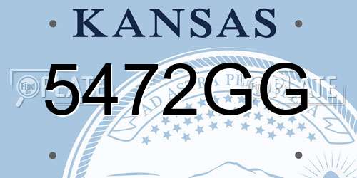 5472GG Kansas License Plate