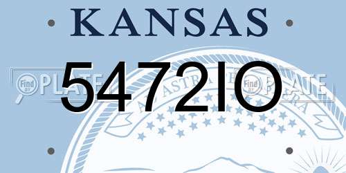 5472IO Kansas License Plate