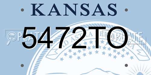 5472TO Kansas License Plate