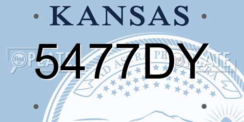 5477DY Kansas License Plate