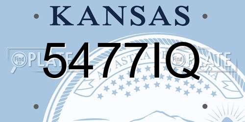 5477IQ Kansas License Plate