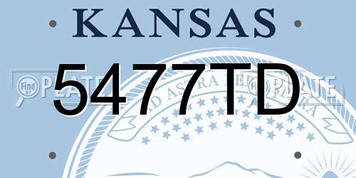 5477TD Kansas License Plate