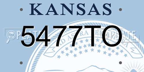 5477TO Kansas License Plate