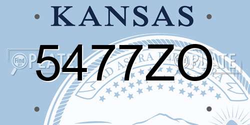 5477ZO Kansas License Plate