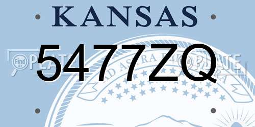 5477ZQ Kansas License Plate