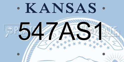 547AS1 Kansas License Plate
