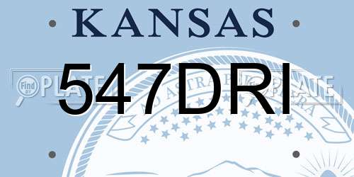 547DRI Kansas License Plate