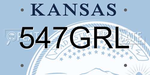 547GRL Kansas License Plate