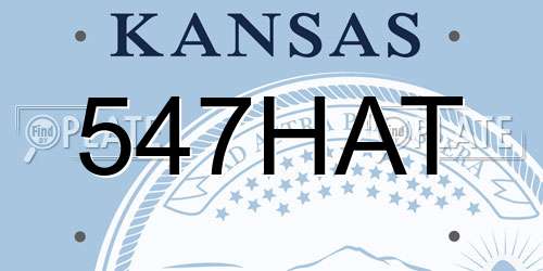 547HAT Kansas License Plate