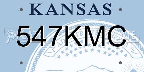 547KMC Kansas License Plate