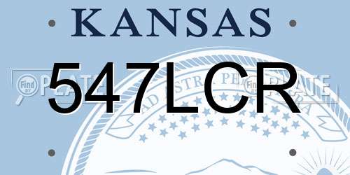 547LCR Kansas License Plate