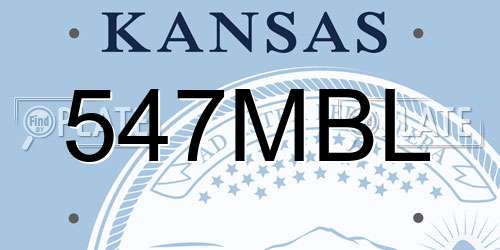 547MBL Kansas License Plate