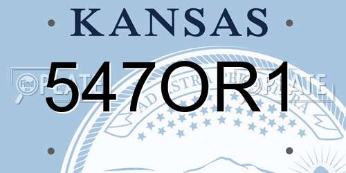 547OR1 Kansas License Plate