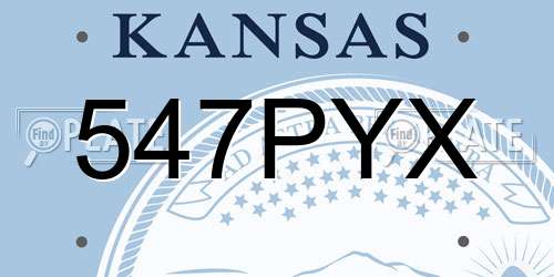 547PYX Kansas License Plate