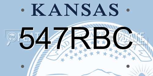 547RBC Kansas License Plate