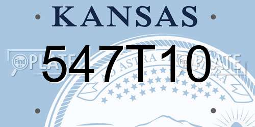 547T10 Kansas License Plate