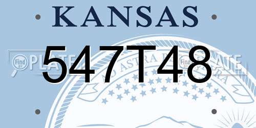 547T48 Kansas License Plate