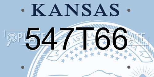 547T66 Kansas License Plate