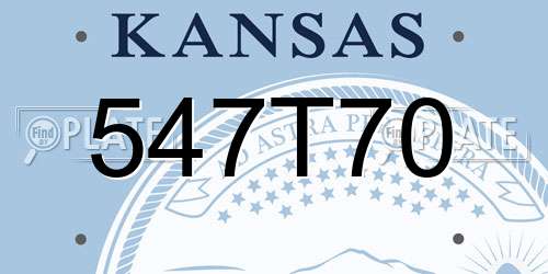 547T70 Kansas License Plate