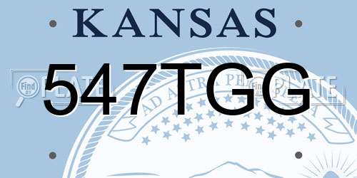 547TGG Kansas License Plate