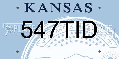 547TID Kansas License Plate